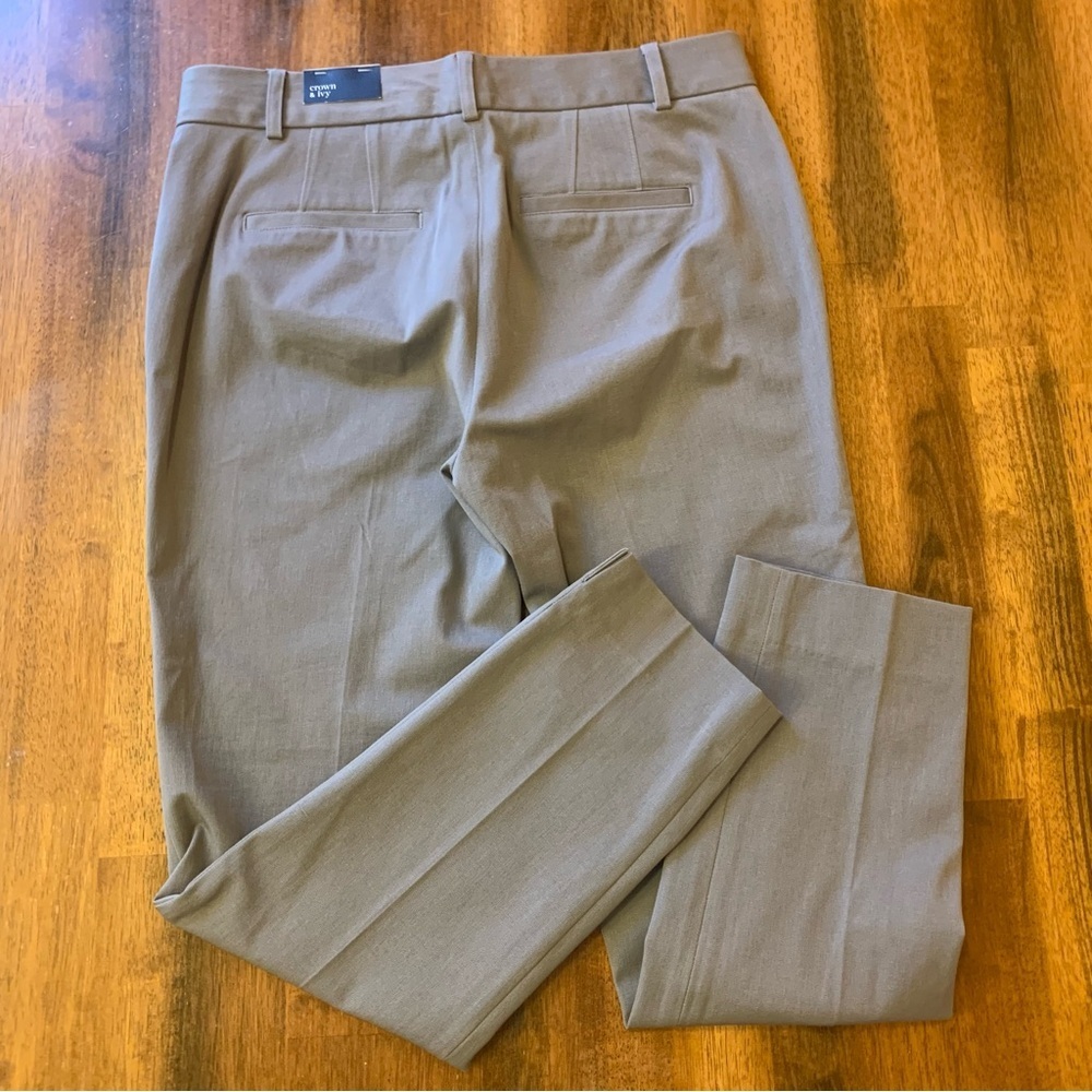 Crown & Ivy size 6 NWT Cary chino pants gray stretch tapered pants. - Picture 11 of 12